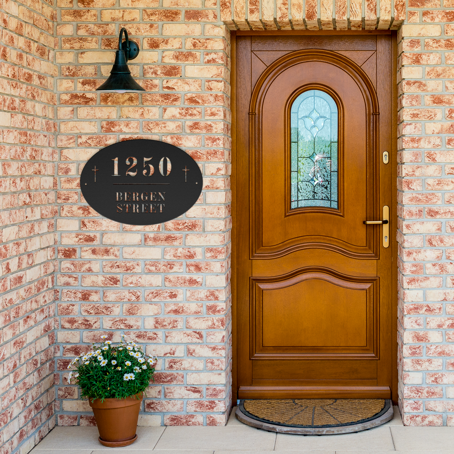 Personalized_Cross_Steel_Die-Cut_Address_Black_Brick_Entrance_Mockup.png