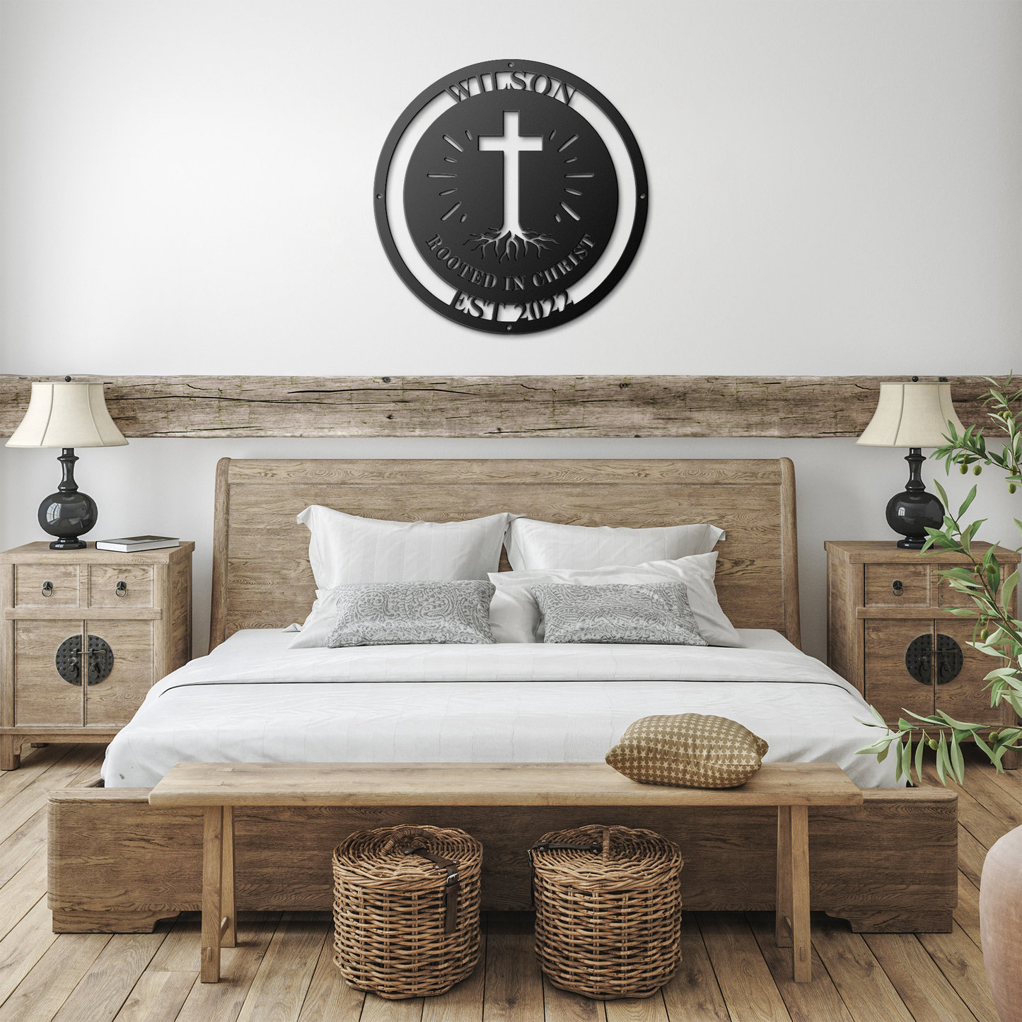 Personalized_Rooted_In_Christ_Die-Cut_St_Black_Farmhouse_Bedroom_Mockup.png